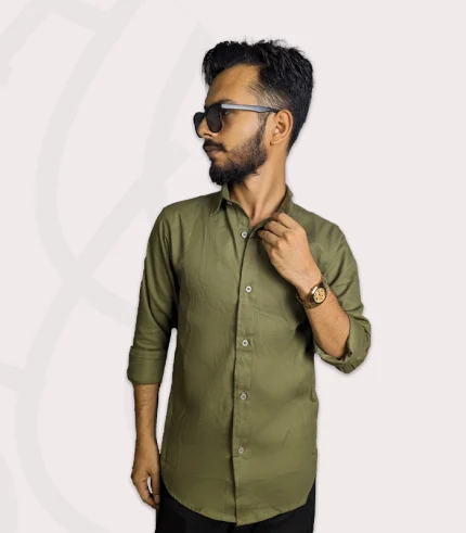 Fabraex olive premium formal shirt